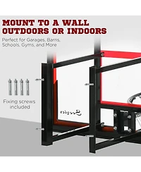 Soozier Wall Mounted Basketball Hoop, Mini Hoop Basketball Goal with 43" x 30" Shatter Proof Backboard, Durable Bracket and All Weather Net for Outdoo