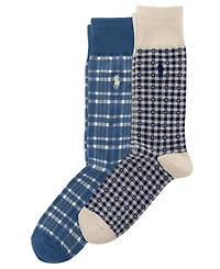 Polo Ralph Lauren Men's Polo Novelty Plaid Crew Socks, 2-Pack