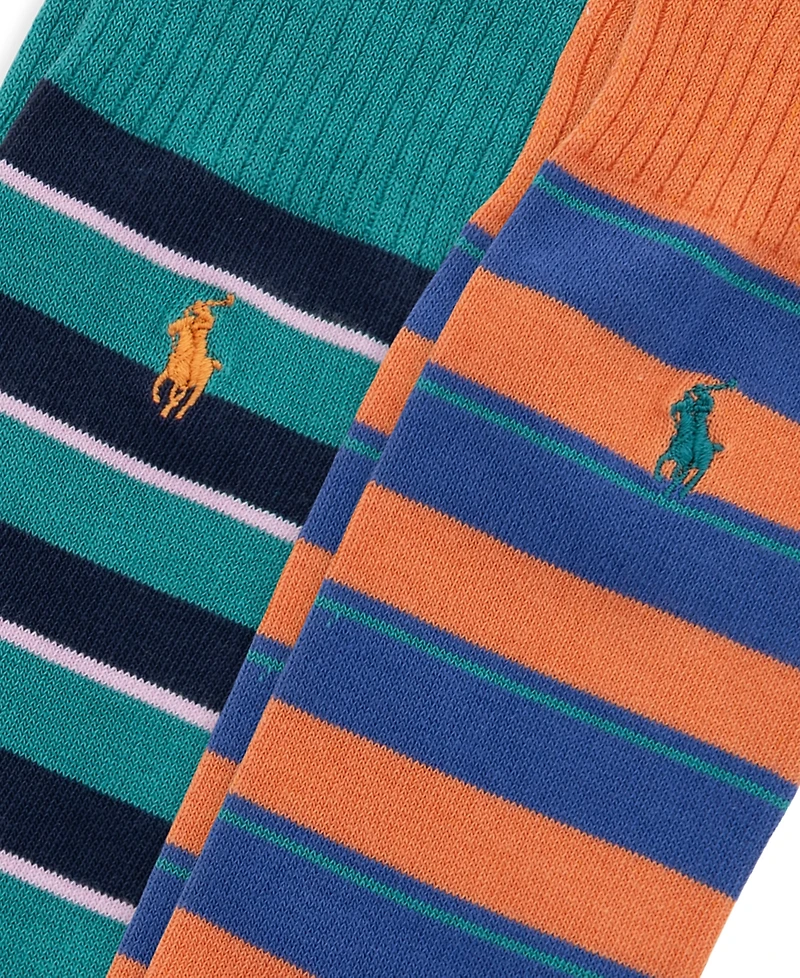 Polo Ralph Lauren Men's Multi Stripe Crew Socks, 2-Pack