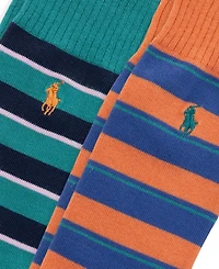Polo Ralph Lauren Men's Multi Stripe Crew Socks, 2-Pack