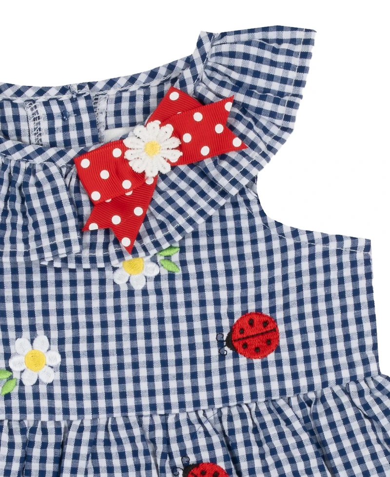 Rare Editions Baby Girls' Seersucker Sleeveless Top and Capri Pants, 2-Piece Set