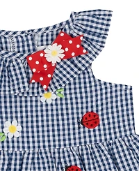 Rare Editions Baby Girls' Seersucker Sleeveless Top and Capri Pants, 2-Piece Set