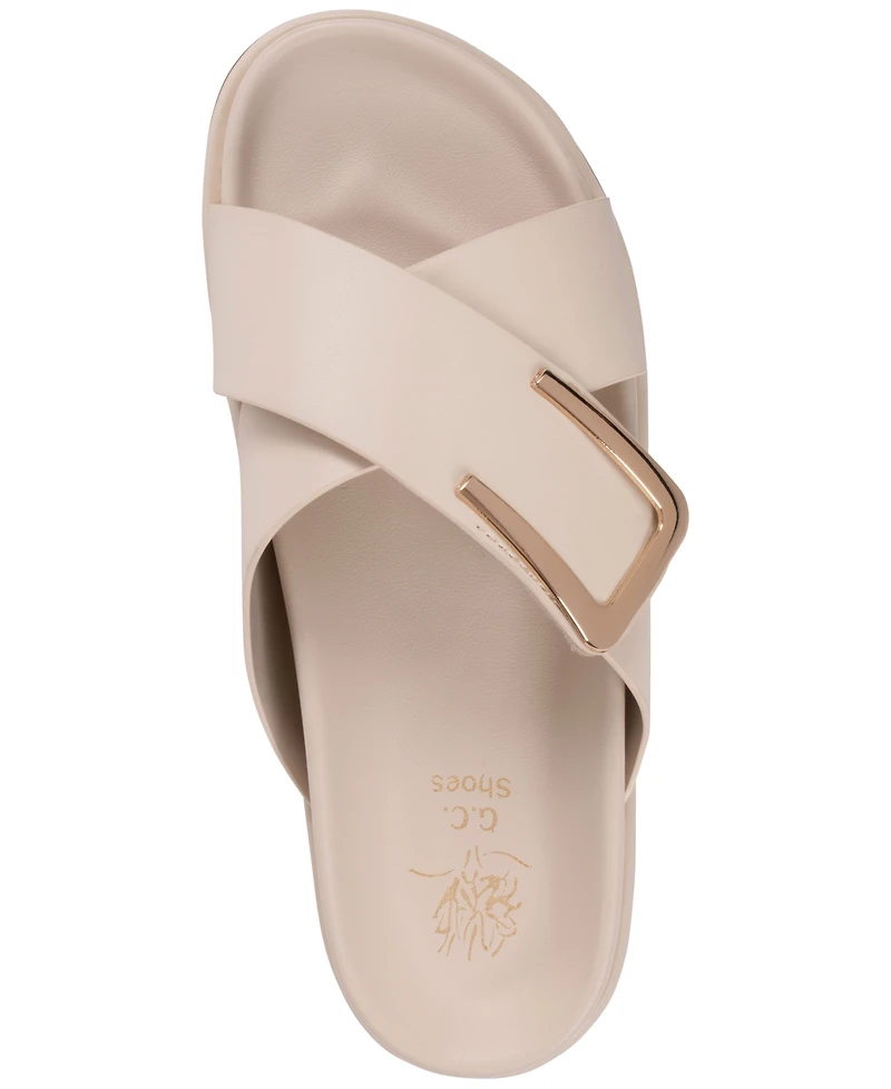 Gc Shoes Women's Buckle Detail Slip-On Sandals