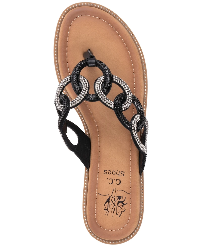 Gc Shoes Women's Embellished Slip-On Flat Sandals