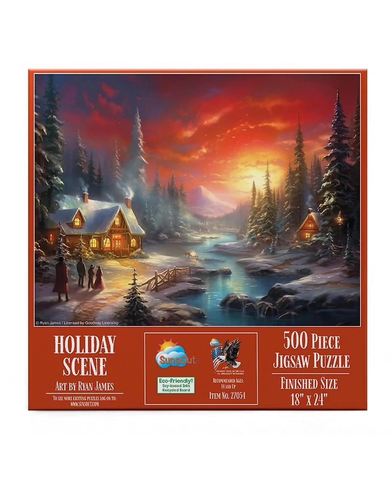 SunsOut Holiday Scene 500 piece Jigsaw Puzzle for Adults Christmas