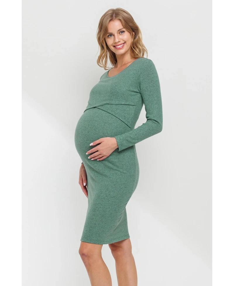 Hello Miz Maternity Long Sleeve Bodycon Nursing Dress