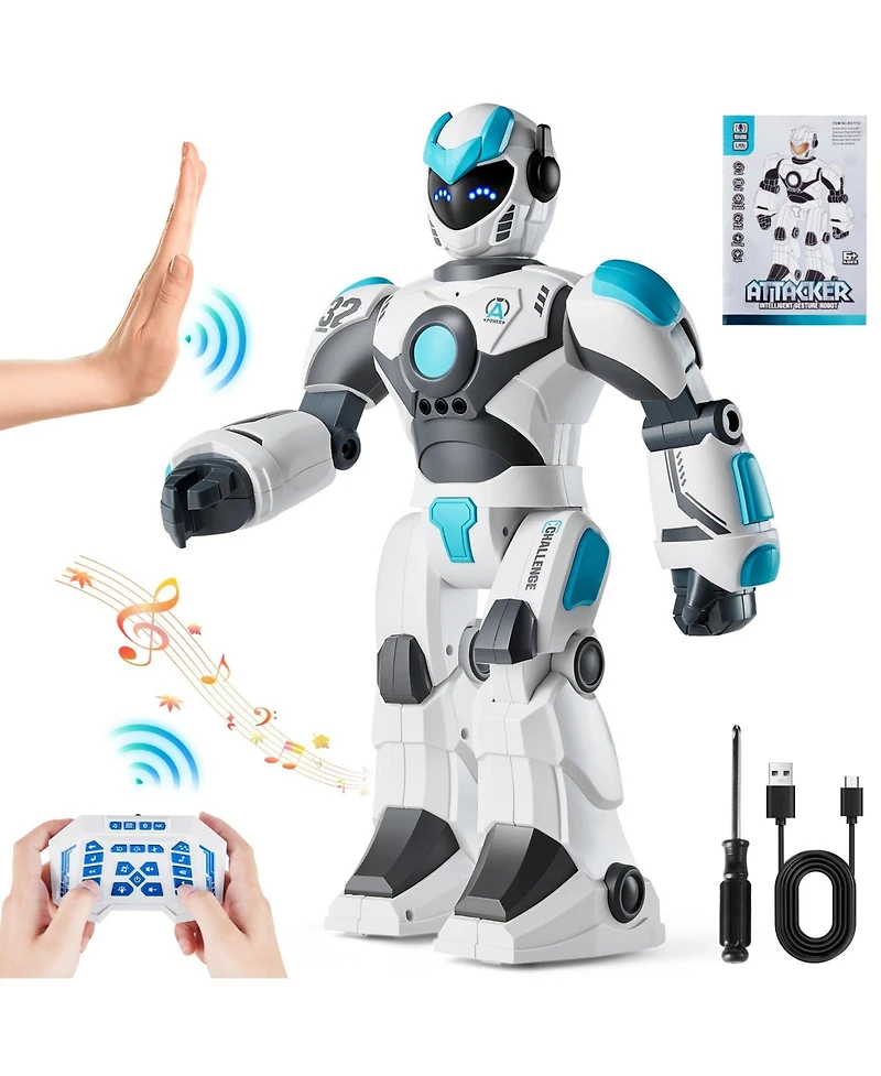 Hongge Interactive Rc Robot Toy with Voice Control Music Stories and Programming Play