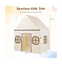 Kids Play Tent Large Playhouse with Door Curtain and Star Lights