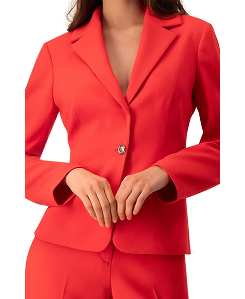 Ivonne Women's Single-Button Blazer Vibrant Red