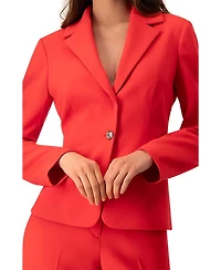 Ivonne Women's Single-Button Blazer Vibrant Red