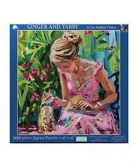 SunsOut Ginger and Tabby 500 piece Jigsaw Puzzle for Adults
