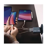 Verbatim 32202 100 Watts 4-Port GaN Wall Charger - Black/Gray