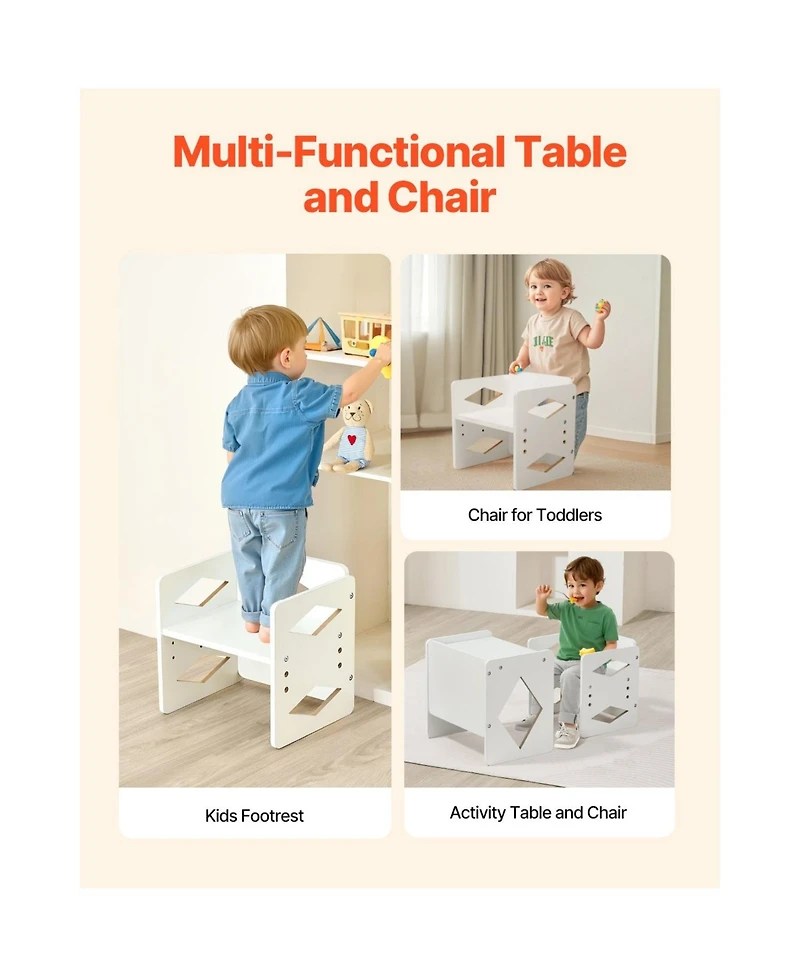 Slickblue Weaning Table and Chair Set Montessori Kids Activity Table and Chair