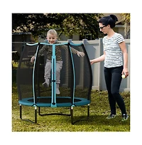 Hongge Kid's Indoor Trampoline with Safety Enclosure Bungee Cords and Galvanized Steel Frame