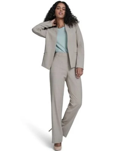 Tommy Hilfiger Womens Plaid Open Front Blazer Short Sleeve Tipped Sweater Plaid Bootcut Trousers