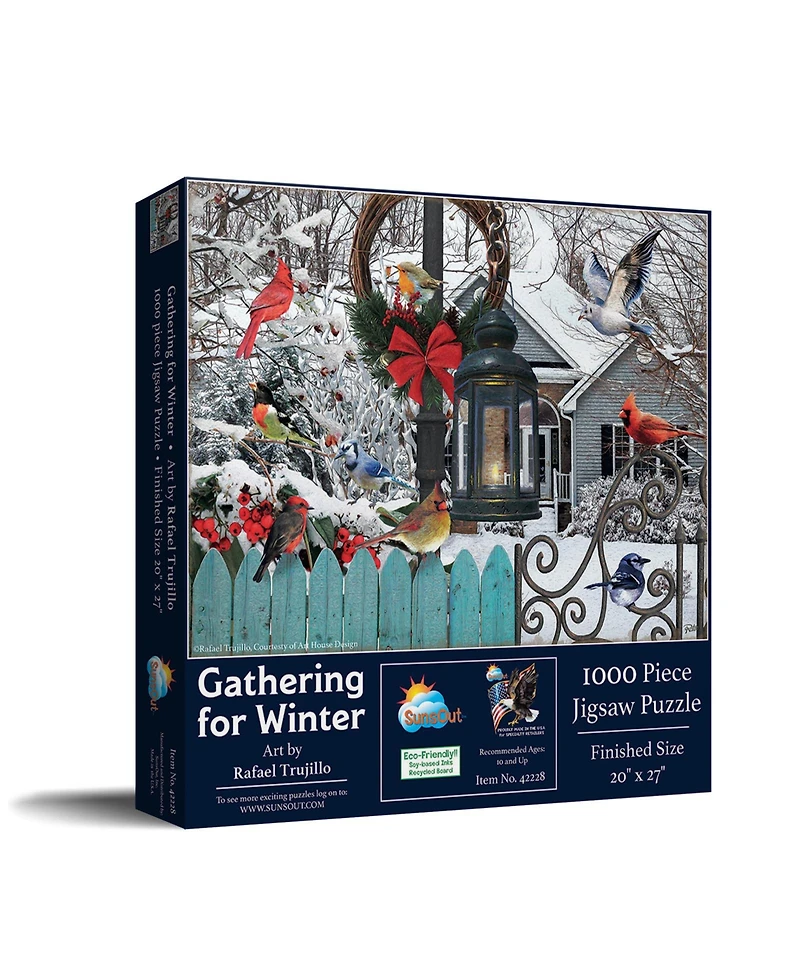 SunsOut Gathering for Winter 1000 piece Jigsaw Puzzle for Adults Christmas