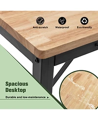 Streamdale Furniture Adjustable Height Workbench, 60" Rubber Wood Top with Power Outlets, 2000 lbs Capacity