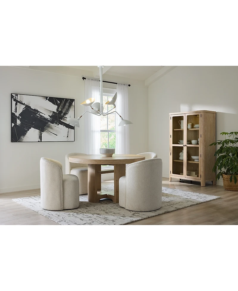 Furniture Marcel 6-Pc. Dining Set (Round Table & 5 Barrel Side Chairs)