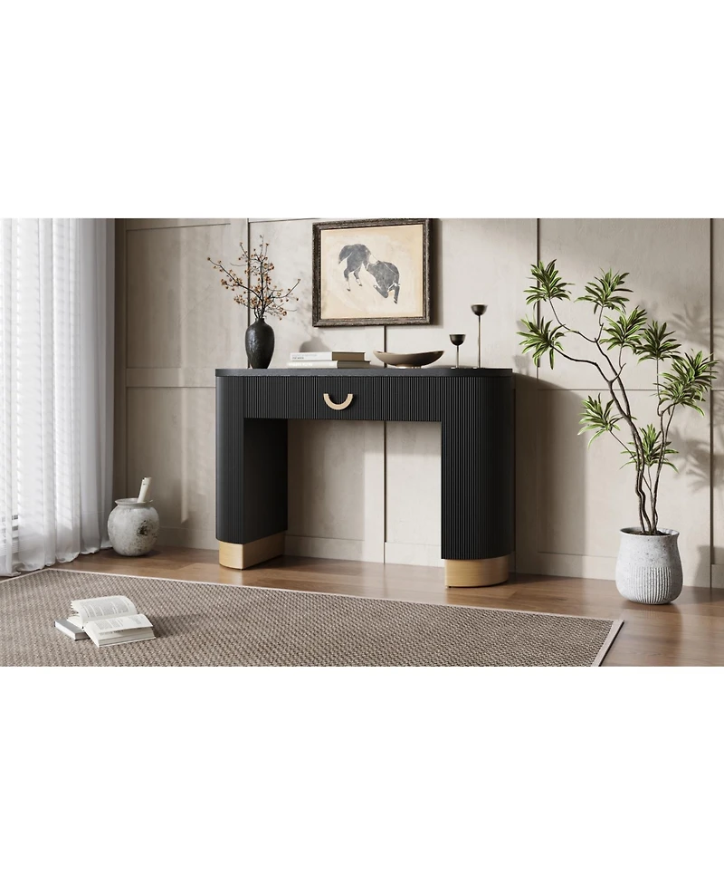 Streamdale Furniture Ribbed Console Table with Drawer