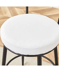Streamdale Furniture Ergonomic Bar Chairs White Cushions 35.5" High Black & White