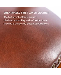 Streamdale Furniture Cow Leather Swivel Bar Stool - 26" - Brown