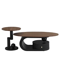 Streamdale Furniture Nesting Coffee Table Set of 2 Black