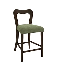 Streamdale Counter Stool Without Arm(dark brown+green) Set of 2