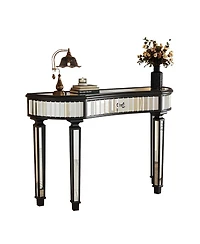 Streamdale 47" Half-Moon Mirrored Console Table - Silver Entryway Vanity Desk