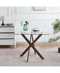 Streamdale Furniture Modern Glass Top Dining Table