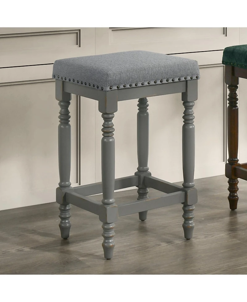 Streamdale Furniture Rustic Gray Counter Stools (Set of 2) - 26 Inch
