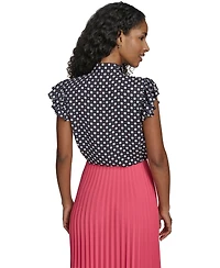 Tommy Hilfiger Women's Double Dot Tie Neck Top
