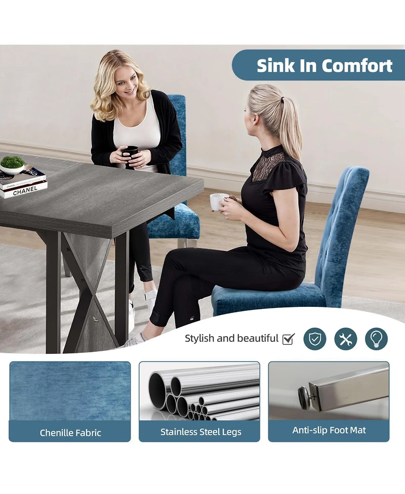 Streamdale Furniture Streamdale Modern Velvet Dining Chairs (Set of 2)