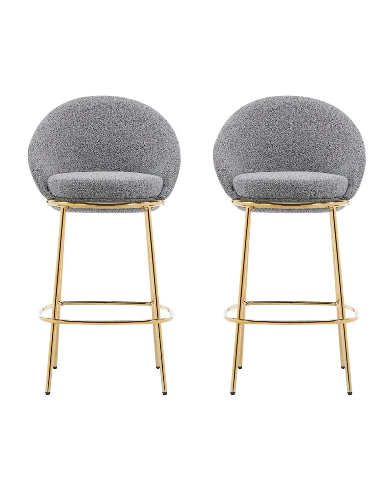 Streamdale Furniture Celano Gold & Gray Upholstered Barstools (Set of 2 )