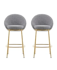 Streamdale Furniture Celano Gold & Gray Upholstered Barstools (Set of 2 )