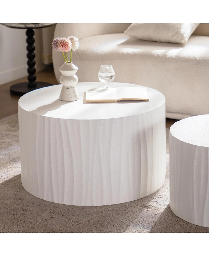 Streamdale Furniture Nesting Coffee Table Set - Round Wood Modern Accent Tables