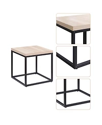 Streamdale Furniture Square Wood & Metal End Table