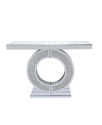 Streamdale Furniture Crystal O-Shaped Mirror Console Table
