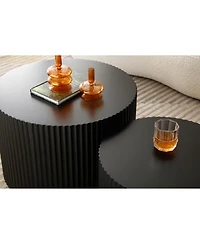 Streamdale Furniture Nesting Table Set of 2, Mdf Coffee Table set for Living Room/Leisure Area,Black