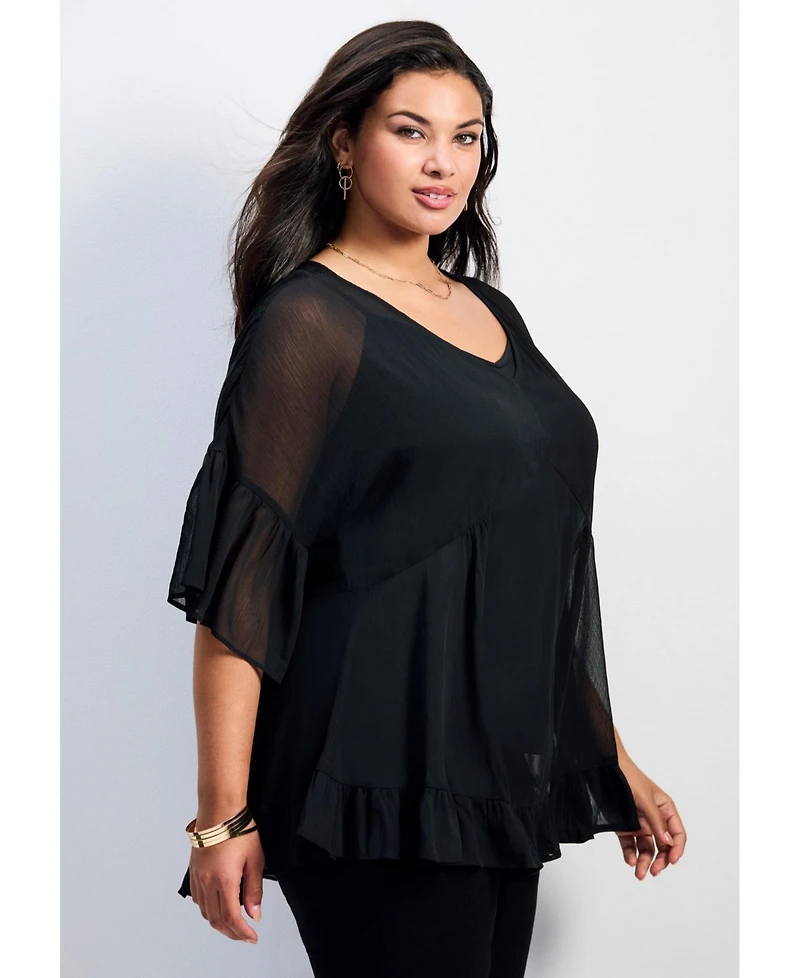 Avenue Women's Harlow Frill Detail Blouse