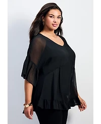 Avenue Women's Harlow Frill Detail Blouse