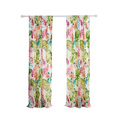Greenland Home Fashions Tropics Window Panel Pair - 42x84", Coral