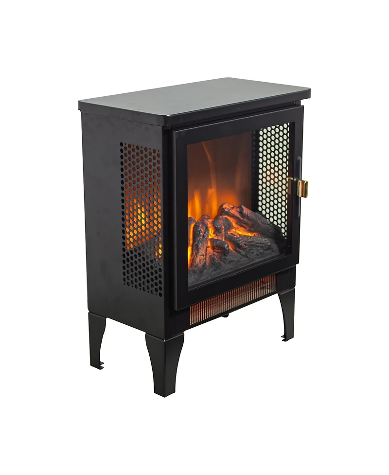 Flynama 17 inch Freestanding Electric Fireplace Stove heater with 3D Flame effect,Black