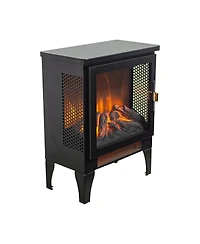 Flynama 17 inch Freestanding Electric Fireplace Stove heater with 3D Flame effect,Black