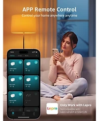 Lepro P1 Indoor Smart Plug, 15A 1800W, Timer, Gruop Control, Enable Alexa Google Assistant, Bluetooth 2.4Ghz Wi-Fi Only