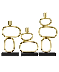 Danya B Eduardo Gold and Black Candlestick Candle Holders - Set of 3