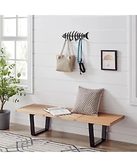 Danya B Fishbone Decorative Wall Sculpture Utility Hook Unit with 4 Hooks