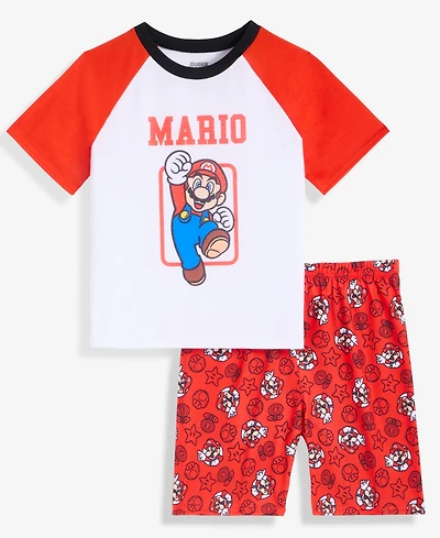 Super Mario Boys' 4-10 Short-Sleeve Pajamas, 2-Piece Set