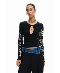 Desigual Women's T-shirt opening lettering