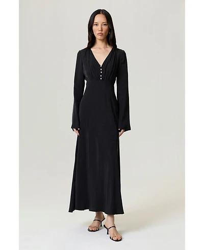 Nocturne Women's Crystal Button Detailed Maxi Dress
