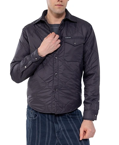 Members Only Men's Quilted Shirt Jacket